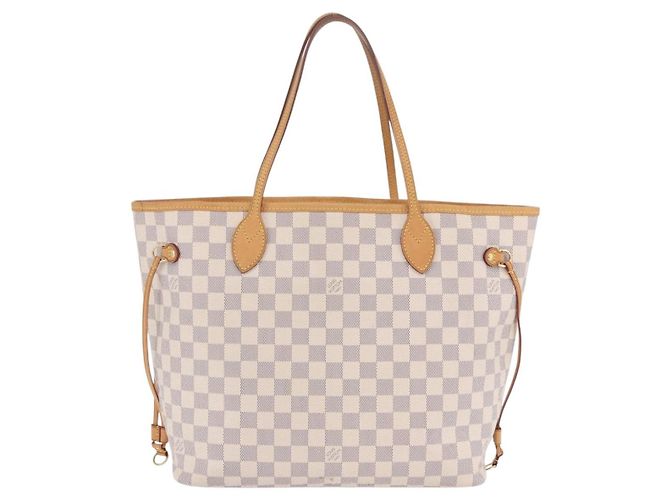 Borsa Tote LOUIS VUITTON Damier Azur Neverfull MM N41605 LV Auth 204040A - vista 2