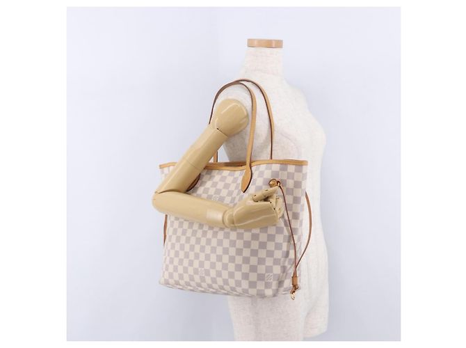 Borsa Tote LOUIS VUITTON Damier Azur Neverfull MM N41605 LV Auth 204040A - vista 35