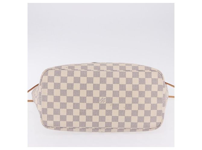 Borsa Tote LOUIS VUITTON Damier Azur Neverfull MM N41605 LV Auth 204040A - vista 6