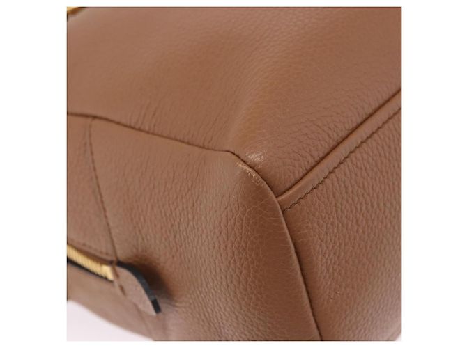 Borsa a mano PRADA in pelle 2way Beige Tono Oro Auth ka6236M - vista 16