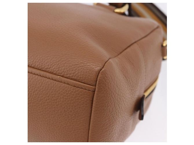 Borsa a mano PRADA in pelle 2way Beige Tono Oro Auth ka6236M - vista 17