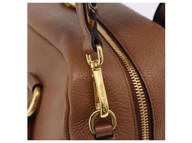 Borsa a mano PRADA in pelle 2way Beige Tono Oro Auth ka6236M - vista 20