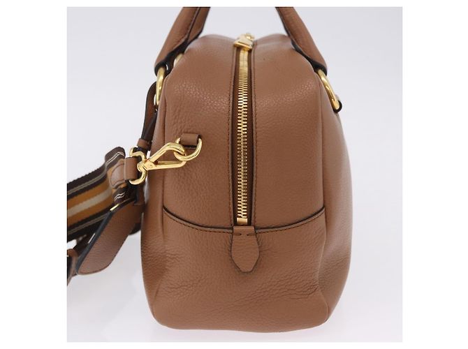 Borsa a mano PRADA in pelle 2way Beige Tono Oro Auth ka6236M - vista 4