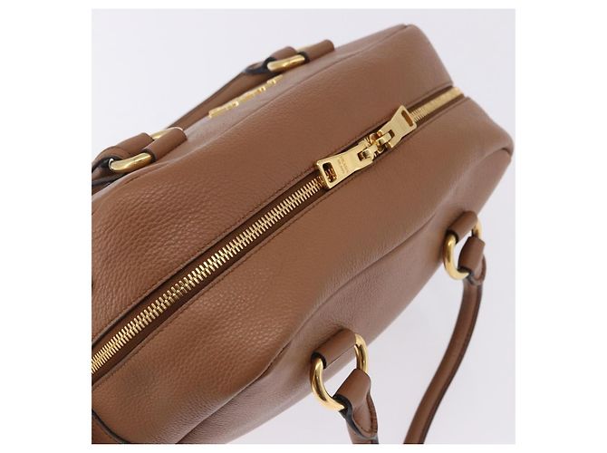 Borsa a mano PRADA in pelle 2way Beige Tono Oro Auth ka6236M - vista 6