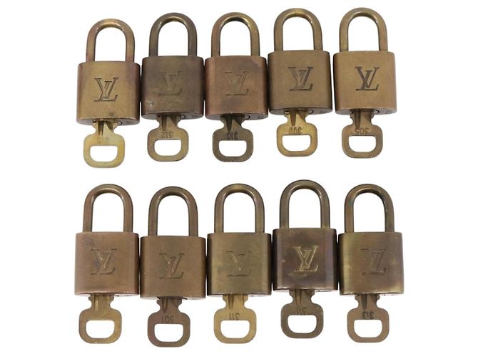 LOUIS VUITTON Padlock Metal 10 Set Gold Tone LV Auth 205897 - view 2