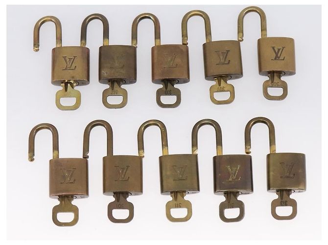 LOUIS VUITTON Padlock Metal 10 Set Gold Tone LV Auth 205897 - view 8