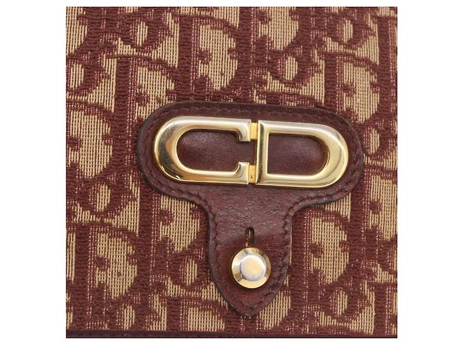 Borsa a tracolla Christian Dior Trotter Canvas Rosso Oro Auth 184210 D'oro - vista 14