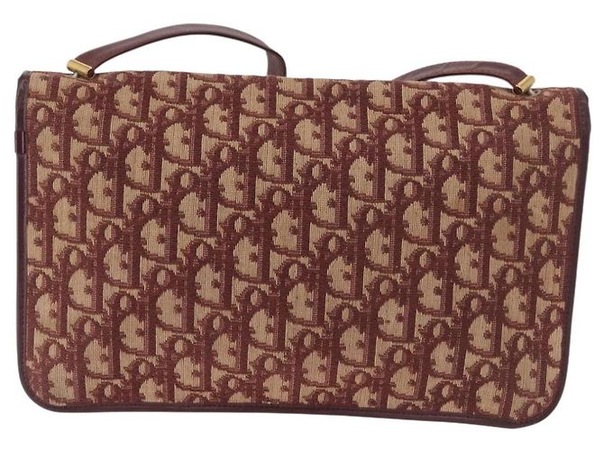 Borsa a tracolla Christian Dior Trotter Canvas Rosso Oro Auth 184210 D'oro - vista 3