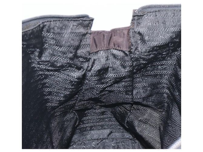Sac à main PRADA Nylon Black Gold Auth 187087 Noir Doré - vue 20