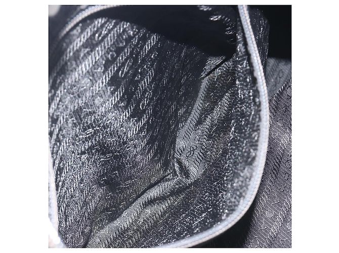 Sac à main PRADA Nylon Black Gold Auth 187087 Noir Doré - vue 22