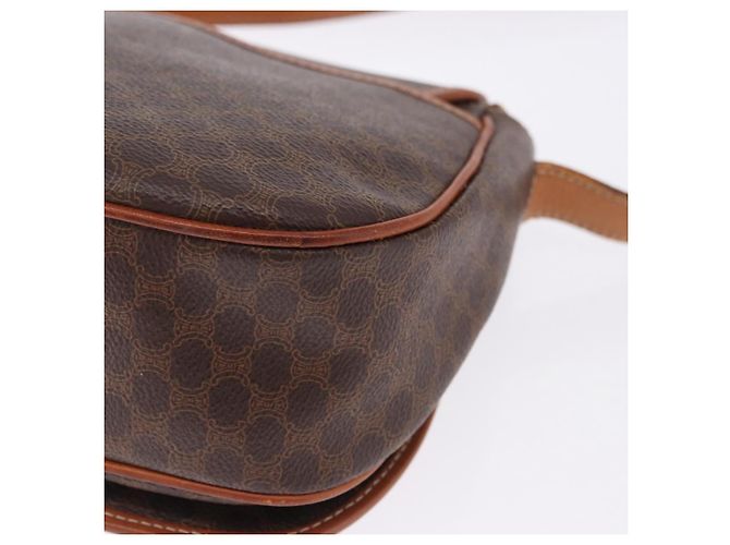 Céline Borsa a tracolla CELINE Macadam Canvas PVC Pelle Marrone Oro Auth 182419 D'oro - vista 14