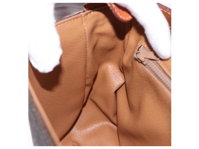 Céline Borsa a tracolla CELINE Macadam Canvas PVC Pelle Marrone Oro Auth 182419 D'oro - vista 20