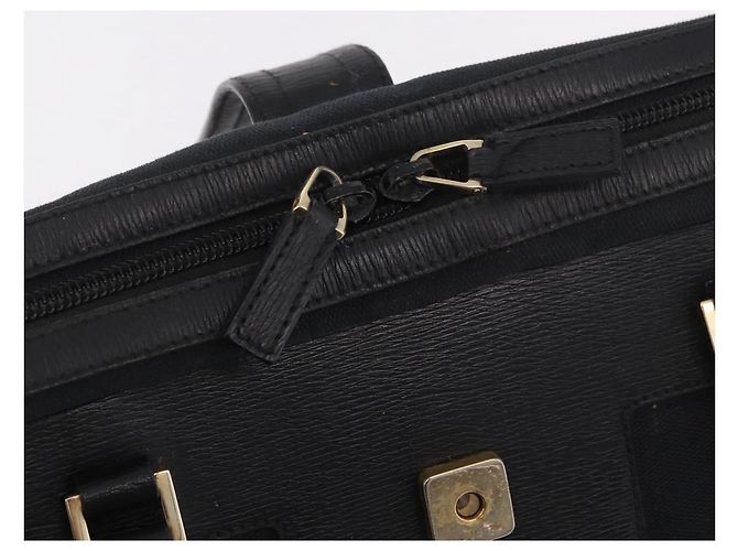 Borsa a Mano GUCCI Canvas Nero Oro Auth 184433 D'oro - vista 15