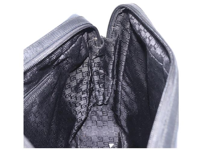 Borsa a Mano GUCCI Canvas Nero Oro Auth 184433 D'oro - vista 18