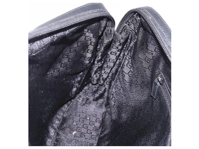 Borsa a Mano GUCCI Canvas Nero Oro Auth 184433 D'oro - vista 19