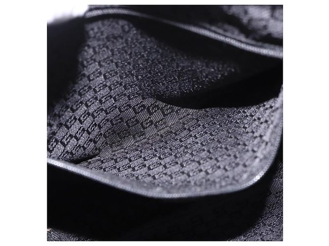 Borsa a Mano GUCCI Canvas Nero Oro Auth 184433 D'oro - vista 21