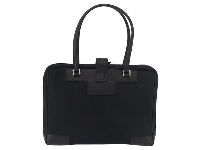 Borsa a Mano GUCCI Canvas Nero Oro Auth 184433 D'oro - vista 3