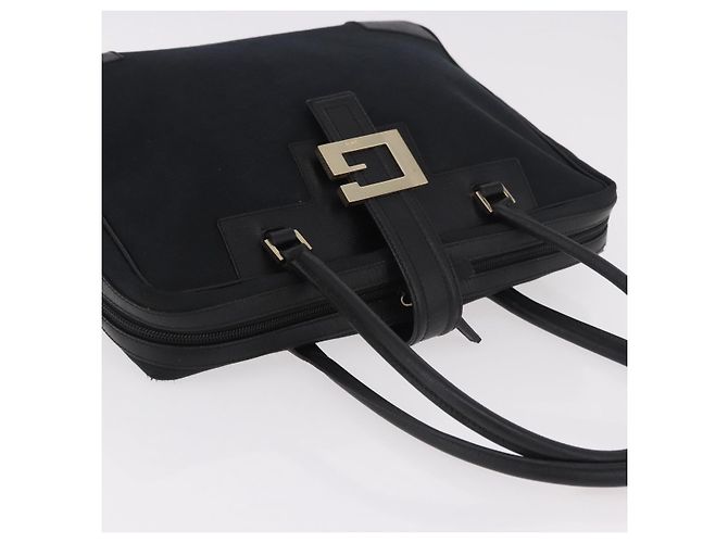 Borsa a Mano GUCCI Canvas Nero Oro Auth 184433 D'oro - vista 6