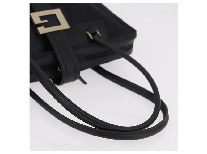Borsa a Mano GUCCI Canvas Nero Oro Auth 184433 D'oro - vista 7