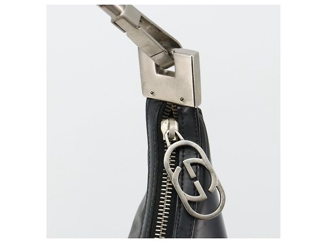 Borsa a tracolla GUCCI in pelle nera argento 0013814 Auth bs35336 Nero - vista 15