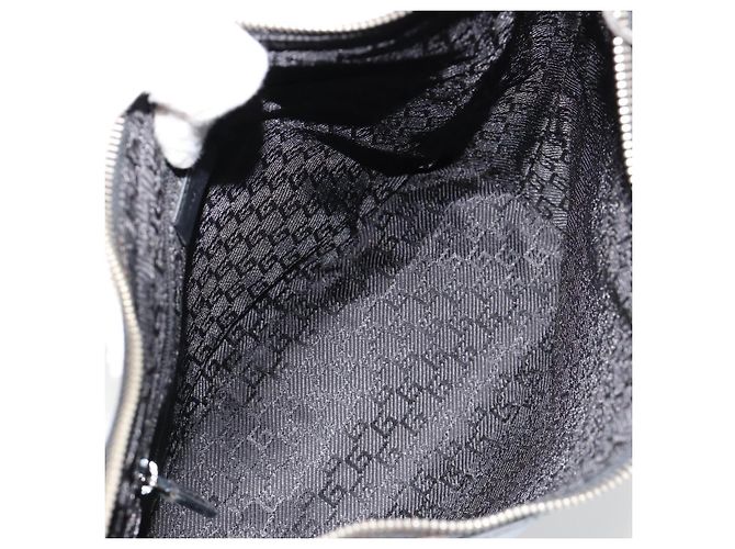 Borsa a tracolla GUCCI in pelle nera argento 0013814 Auth bs35336 Nero - vista 17