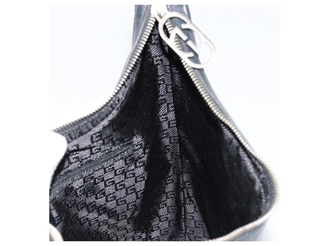Borsa a tracolla GUCCI in pelle nera argento 0013814 Auth bs35336 Nero - vista 18