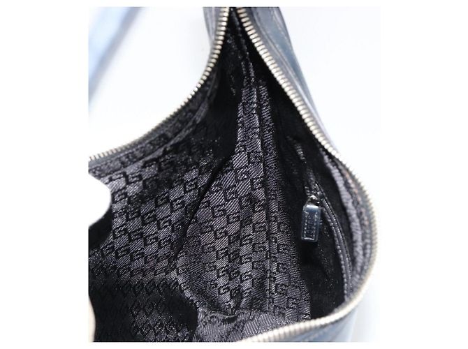 Borsa a tracolla GUCCI in pelle nera argento 0013814 Auth bs35336 Nero - vista 19