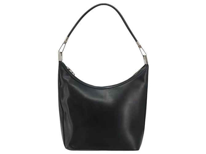 Borsa a tracolla GUCCI in pelle nera argento 0013814 Auth bs35336 Nero - vista 2
