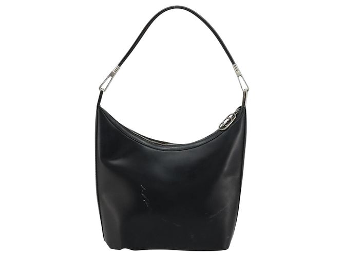Borsa a tracolla GUCCI in pelle nera argento 0013814 Auth bs35336 Nero - vista 3