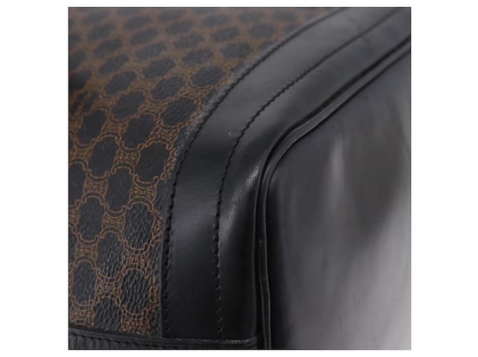 Céline CELINE Macadam Canvas Schultertasche PVC Schwarz Gold Auth 181639V Golden - Ansicht 11