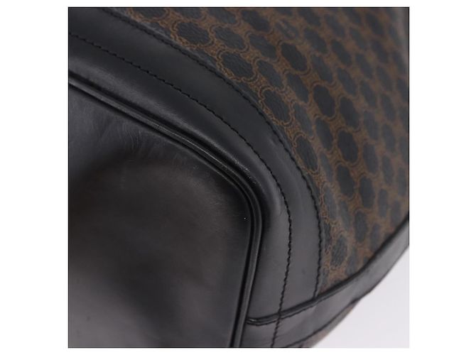 Céline CELINE Macadam Canvas Schultertasche PVC Schwarz Gold Auth 181639V Golden - Ansicht 12
