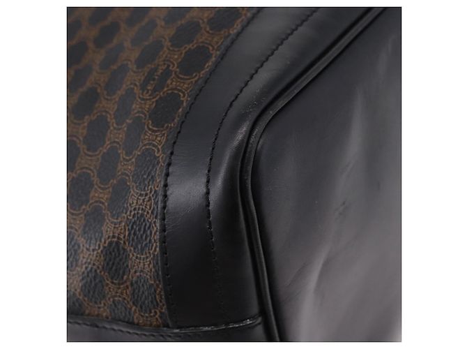 Céline CELINE Macadam Canvas Schultertasche PVC Schwarz Gold Auth 181639V Golden - Ansicht 13