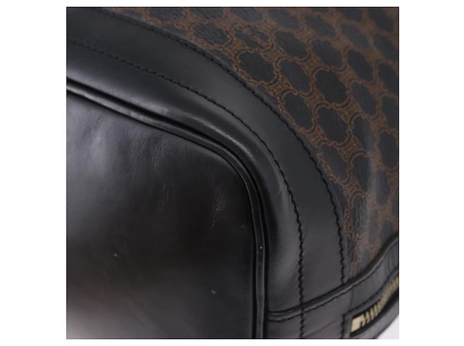 Céline CELINE Macadam Canvas Schultertasche PVC Schwarz Gold Auth 181639V Golden - Ansicht 14