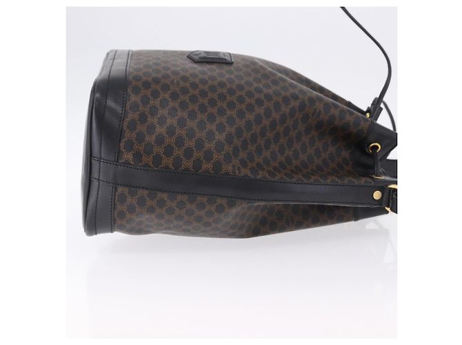 Céline CELINE Macadam Canvas Schultertasche PVC Schwarz Gold Auth 181639V Golden - Ansicht 4