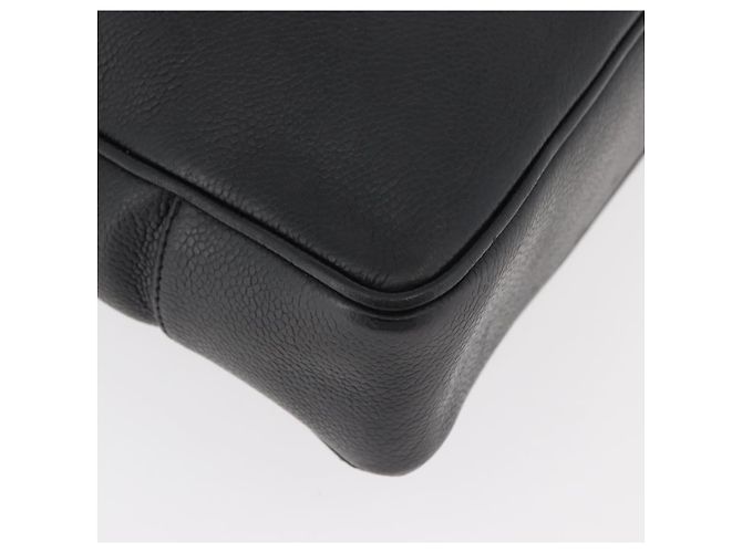 Borsa Tote CHANEL Pelle Caviar Nero Oro CC Auth bs35194 D'oro - vista 12