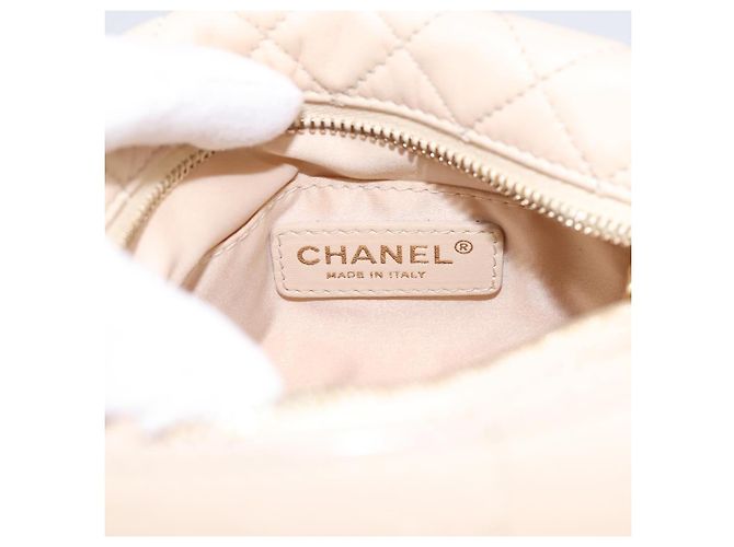 Borsa a tracolla CHANEL Matelasse con catena in pelle d'agnello Ivory Gold CC Auth bs35037 D'oro Crudo - vista 19
