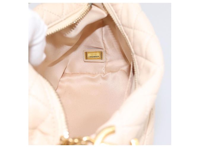 Borsa a tracolla CHANEL Matelasse con catena in pelle d'agnello Ivory Gold CC Auth bs35037 D'oro Crudo - vista 22