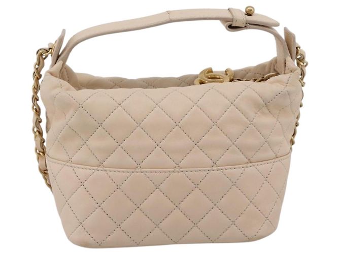 Borsa a tracolla CHANEL Matelasse con catena in pelle d'agnello Ivory Gold CC Auth bs35037 D'oro Crudo - vista 3
