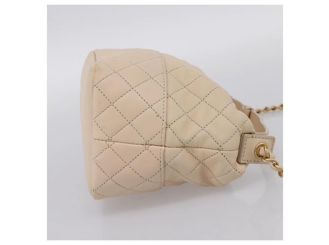 Borsa a tracolla CHANEL Matelasse con catena in pelle d'agnello Ivory Gold CC Auth bs35037 D'oro Crudo - vista 5