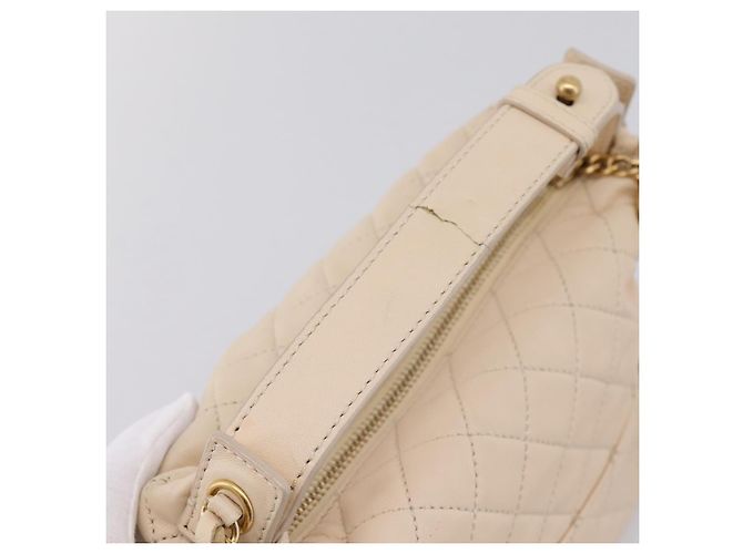 Borsa a tracolla CHANEL Matelasse con catena in pelle d'agnello Ivory Gold CC Auth bs35037 D'oro Crudo - vista 6
