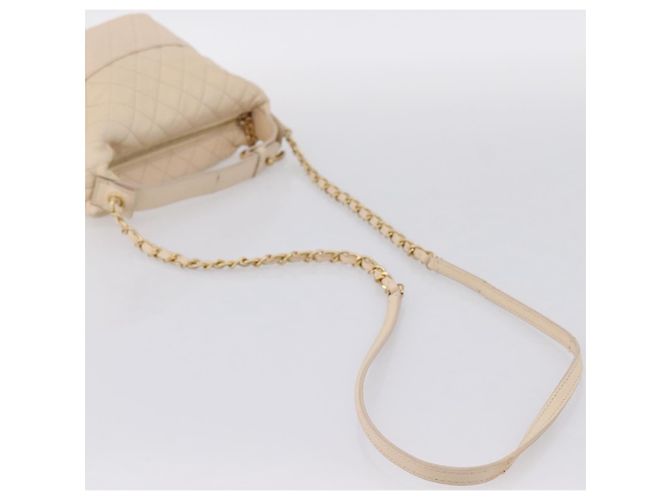 Borsa a tracolla CHANEL Matelasse con catena in pelle d'agnello Ivory Gold CC Auth bs35037 D'oro Crudo - vista 9