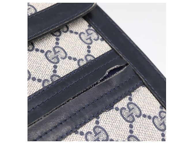 Borsa a tracolla GUCCI GG Supreme Sherry Line PVC Navy Gold Auth INZ082 D'oro Blu navy - vista 10
