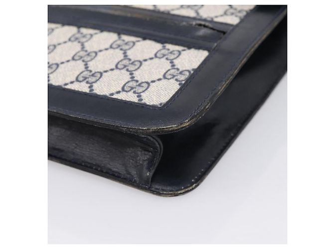 Borsa a tracolla GUCCI GG Supreme Sherry Line PVC Navy Gold Auth INZ082 D'oro Blu navy - vista 14