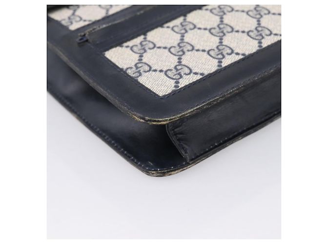 Borsa a tracolla GUCCI GG Supreme Sherry Line PVC Navy Gold Auth INZ082 D'oro Blu navy - vista 15