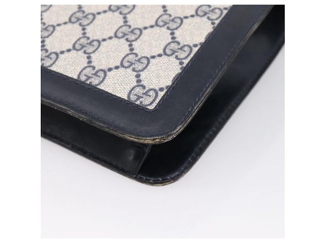 Borsa a tracolla GUCCI GG Supreme Sherry Line PVC Navy Gold Auth INZ082 D'oro Blu navy - vista 16