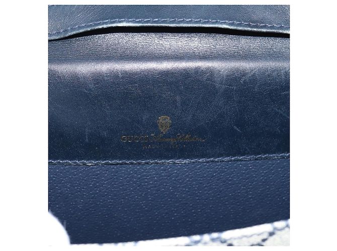 Borsa a tracolla GUCCI GG Supreme Sherry Line PVC Navy Gold Auth INZ082 D'oro Blu navy - vista 20