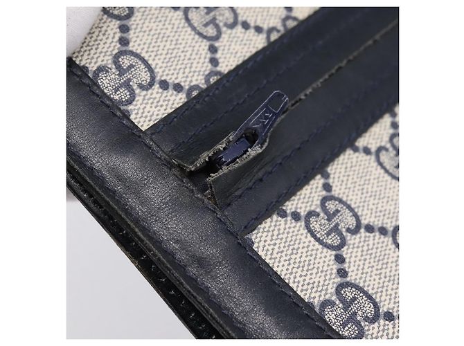 Borsa a tracolla GUCCI GG Supreme Sherry Line PVC Navy Gold Auth INZ082 D'oro Blu navy - vista 23