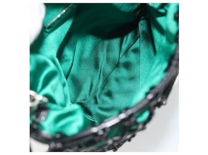 Bolsa de Ombro com Corrente PRADA Satin Green Auth 127567 Verde - vista 19