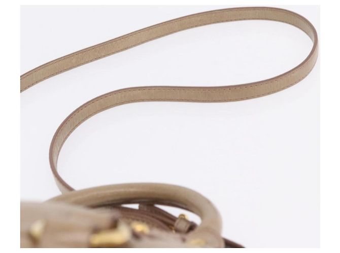 Borsa a mano Miu Miu Vitellolux 2way Beige Gold Auth 204328V Argento - vista 11