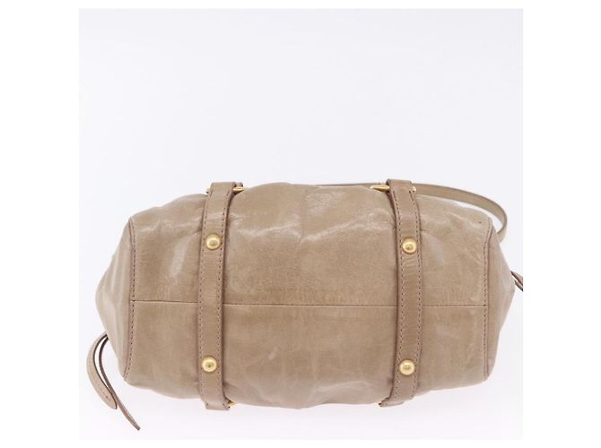 Borsa a mano Miu Miu Vitellolux 2way Beige Gold Auth 204328V Argento - vista 12